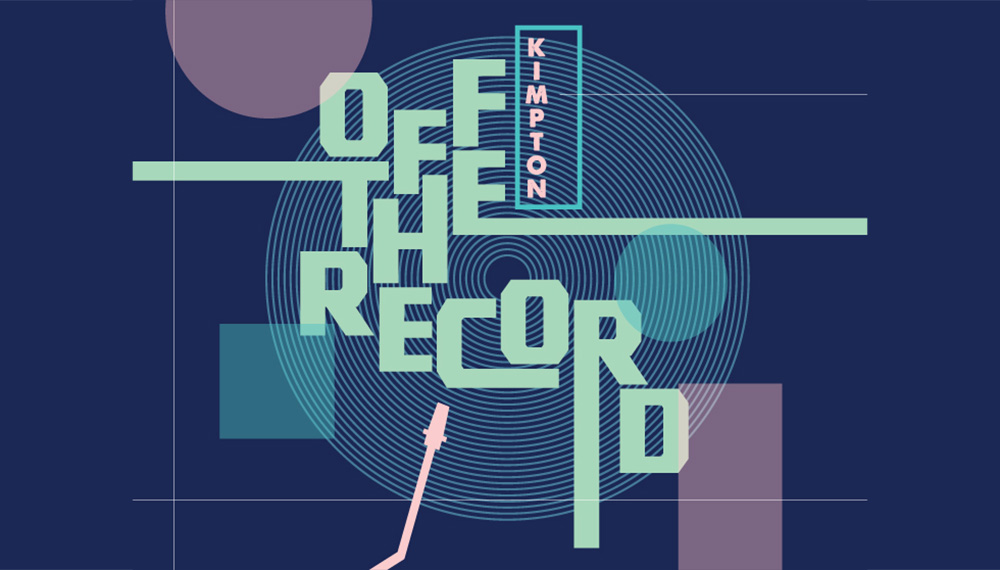 Kimpton Off The Record Flyer with Turntable graphic